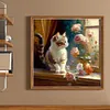 Cats And Flowers On Windowsill- 18CT Stamped Cross Stitch 30*30cm/11.81*11.81in