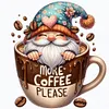 Coffee Gnome-11CT Stamped Cross Stitch 40*40cm/15.75*15.75in