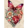 Flowers Butterfly-Paint by Numbers Acrylic Painting 30*40CM(Poster style）
