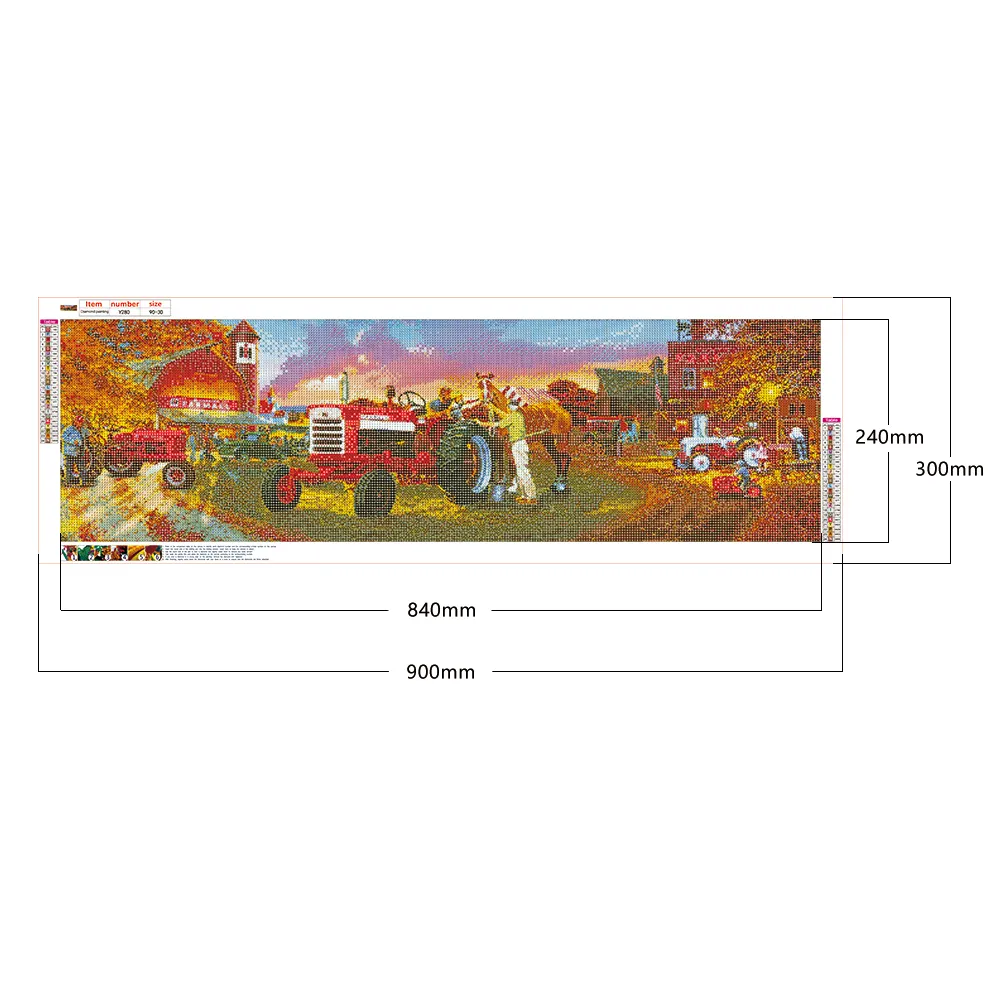 Diamond Painting - Full Round Drill - Farm Tractor(90*30cm)