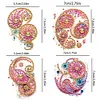 4Pcs Diamond Painting Brooch Abstract Totem Brooch Jewelry Kit DIY Diamond Pins