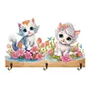 (US Local)Cat DIY Diamond Painting Hanging Hook Wall Hooks No Hole Punching Wall Decor
