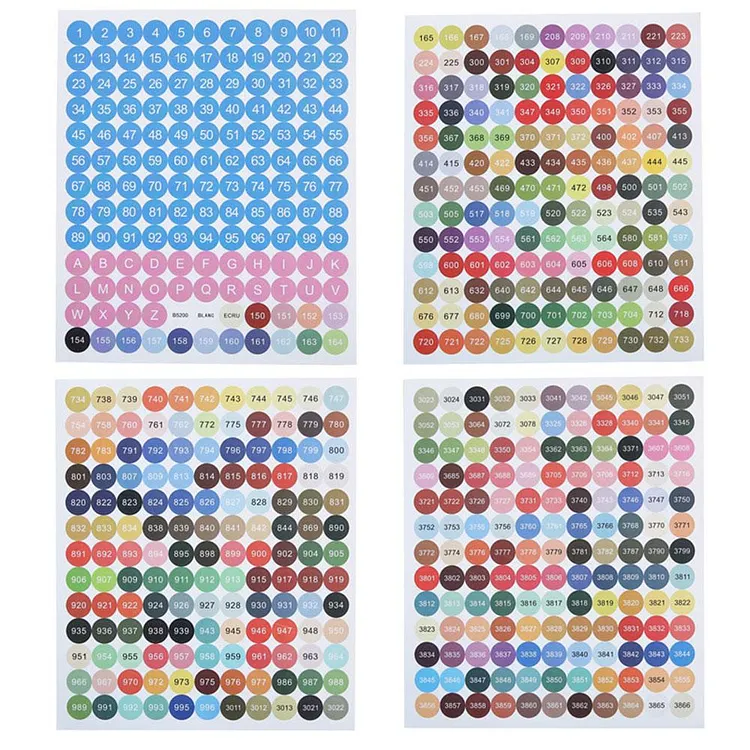 Number Label Stickers for Diamond Painting Storage Box Bottle (Colorful) gbfke
