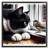 Cat And Sparrow-11CT Stamped Cross Stitch 40*40cm/15.75*15.75in