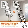 [US Local Warehouse] 12 Steps Pull Down Attic Ladder 11.2ft Up to 600lbs Retractable Scissor Ladder with Anti-Slip Steps Attic Loft Stairs for Home Indoor Outdoor