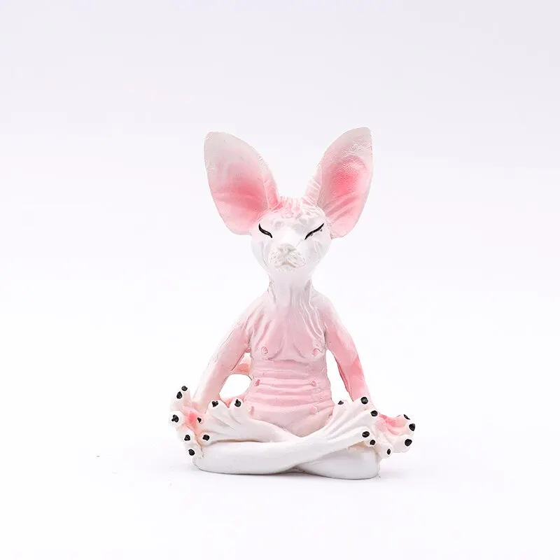 Sphynx Cat Meditate Collectible Figurines Miniature Handmade Decor Animals Figure Toys Animal Model Toy Home Garden Decor