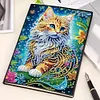 (US Local)50-Page A5 Cat Diamond Painting Notebook for Adult Holiday Birthday Gift