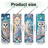 (US Local)8Pcs DIY Owl Diamond Painting Art Bookmarks with Crystal Pendants for Reading
