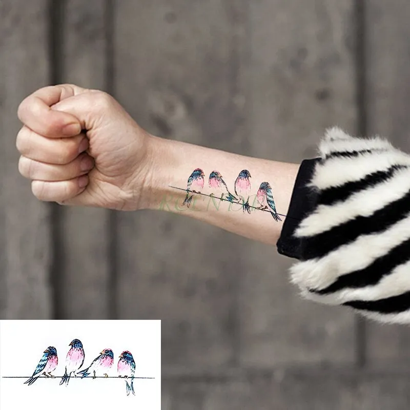 Water Transfer fake flsh tattoo cute cartoon gray rabbit Waterproof Temporary Tattoo sticker for adults kids 10.5*6 cm