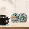 4Pcs Wooden Animal DIY Diamond Painting Placemats with Holder for Home Decor