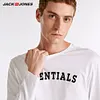 Jack Jones Brand BZSJ series NEW regular fit casualhome pajama rib O-neck letter printing long sleeve top T-shirt men |2183HE501