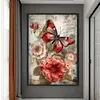 Vintage Butterfly Hibiscus - 11CT Stamped Cross Stitch 40*60cm/15.75*23.62in（Poster Cross stitch）