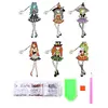 6pcs Bookmark Diamond Dots with Crystal Little Witch Dot Drill Book Mark Kit