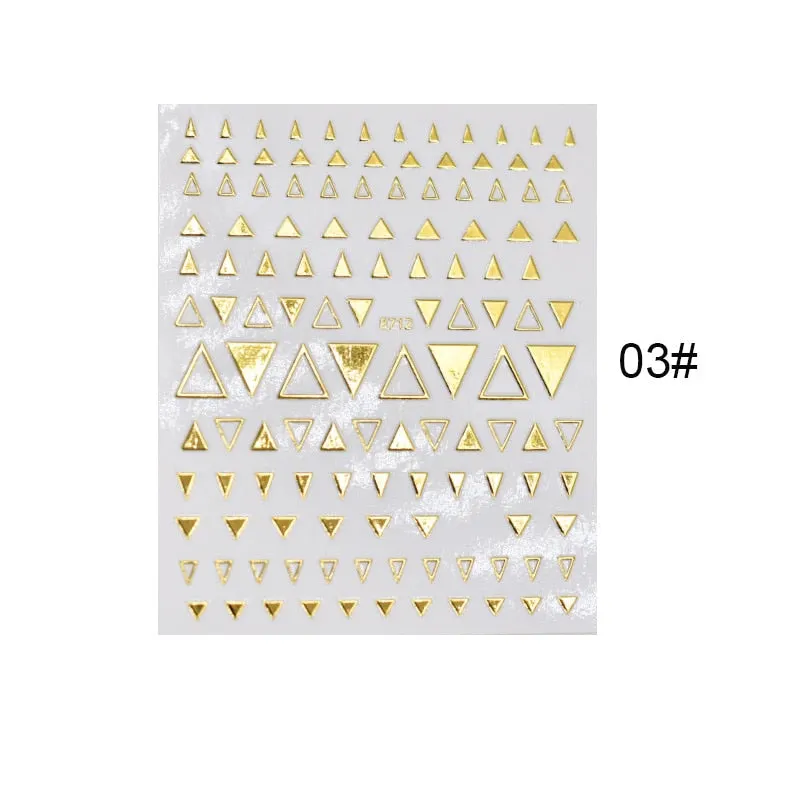 1 Sheet Christmas 5D Nail Stickers Gold And Sliver Snowflakes Transfer Nail Decals Slider Decoration For Manicuries