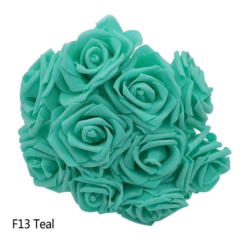 25 Heads 8CM New Colorful Artificial PE Foam Rose Flowers Bride Bouquet Home Wedding Decor Scrapbooking DIY Supplies