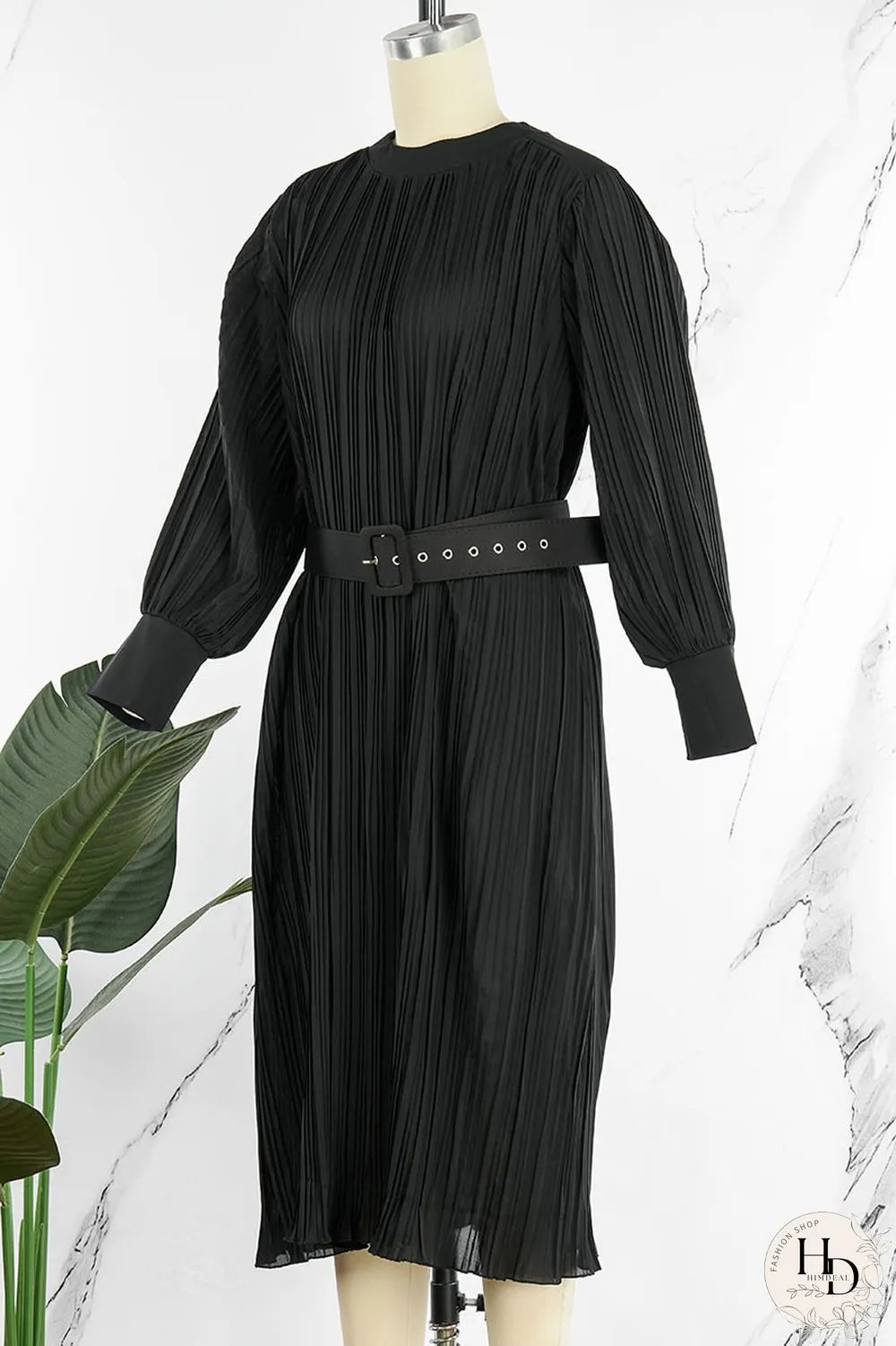White Casual Solid Patchwork Fold With Belt O Neck Straight Dresses