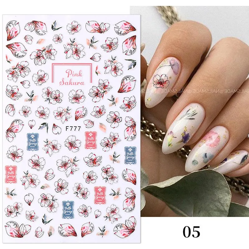 3D Christmas Nail Art Decoration Stickers Sparkly Gold White Colorful  Glitter Geometry Snowflake Winter Slider Nail Foils-Nail Inspo