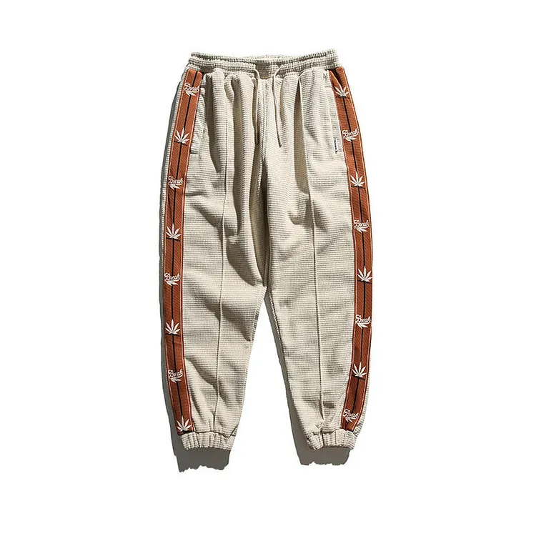 Man Fall Winter Outfis Printed Patchwork Casual Pants Men's Loose Street