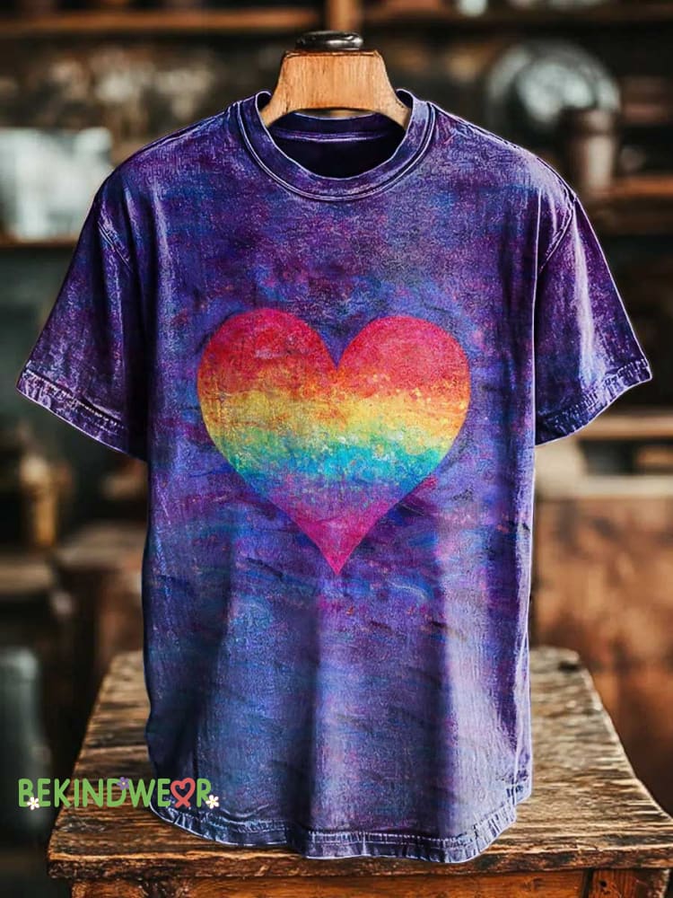Rainbow Heart T-shirt Multicolor / S