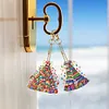 (US Local)6PCS  Christmas Tree DIY Diamond Painting Keychain Diamond Art Keyrings