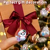 (US Local)6pcs Xmas Owl  DIY Diamond Painting Art Pendant Wall Door Decoration
