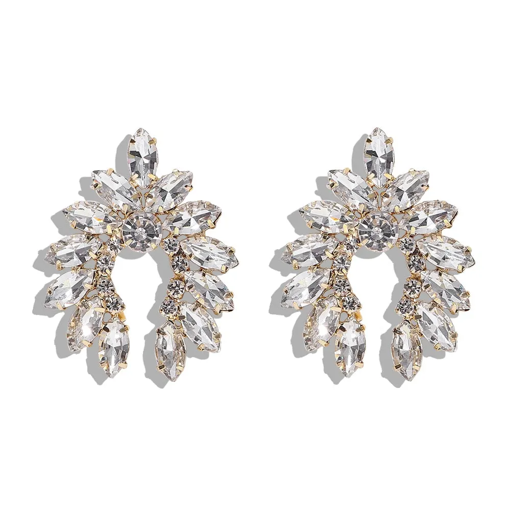 Dvacaman New Shiny Rhinestone Earrings Tassel Drop Earrings For Women Luxury Jewelry Long Dangle Earrings 2022 Party Accessories