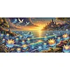 Dreamy Lake Scenery-Partial Special Shaped Diamond Painting 60*30CM(Big Size)