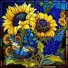 Sunflower Glass Painting-Paint by Numbers Acrylic Painting 40*40CM
