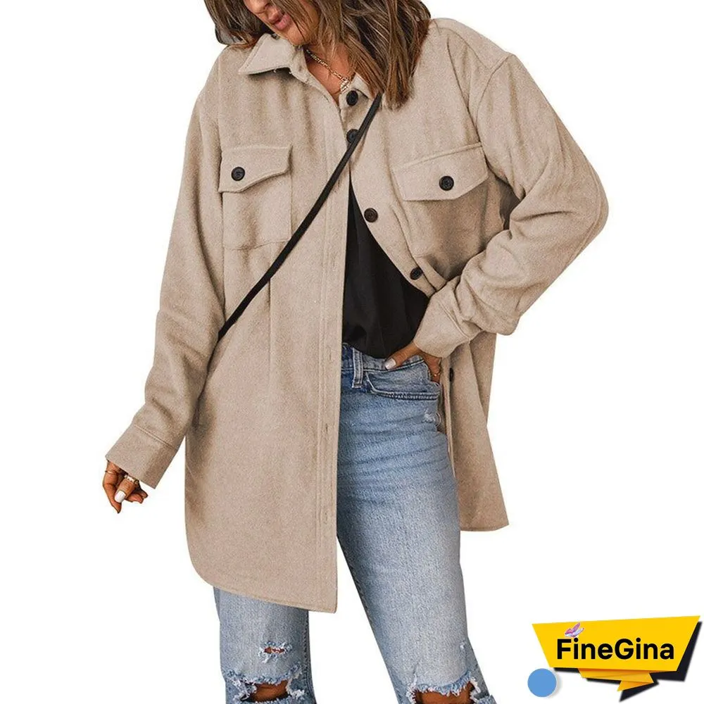 Fashion Corduroy Coat Women's Winter New Solid Color Single-breasted Casual Lapel Woolen Coat Women