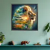 (US Local)Paint By Numbers Kit On Canvas DIY Oil Art Silhouette Lion Picture Decor40x40cm
