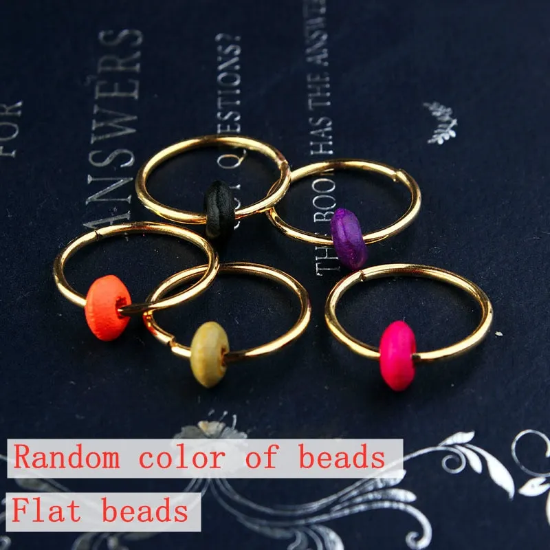 Hair Braid Coin Leaves Retro Colorful Beads Pendant Charms Rings Clip Headband for Pierced Hip-hop Braiders Leaves Accessories