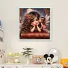 Girl And Elf-14CT Stamped Cross Stitch 40*40cm/15.75*15.75in