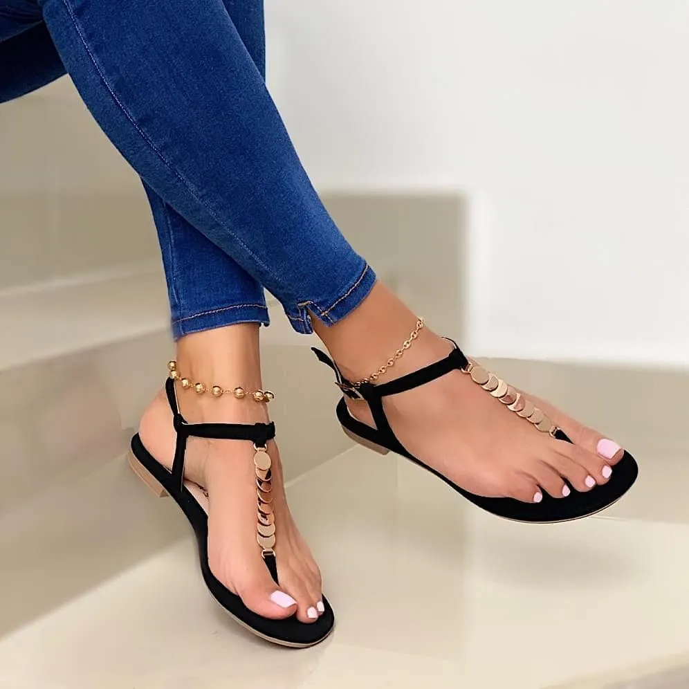 2020 Roma Women Sandals Summer Fashion Solid Buckle Flip Flops Sandals Women Shoes Beach Casual Ladies Plus Size Sandals