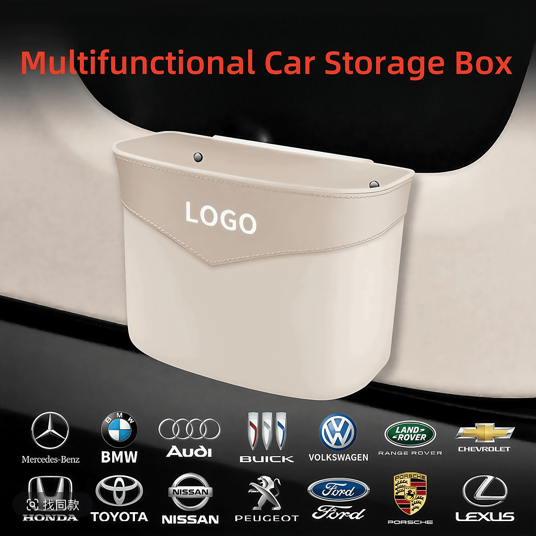 Multifunctional hanging storage box in car
