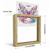 Diamond Painting Wooden Double-Sided Colorful Butterfly Ornaments Kit with Photo Frame Desktop