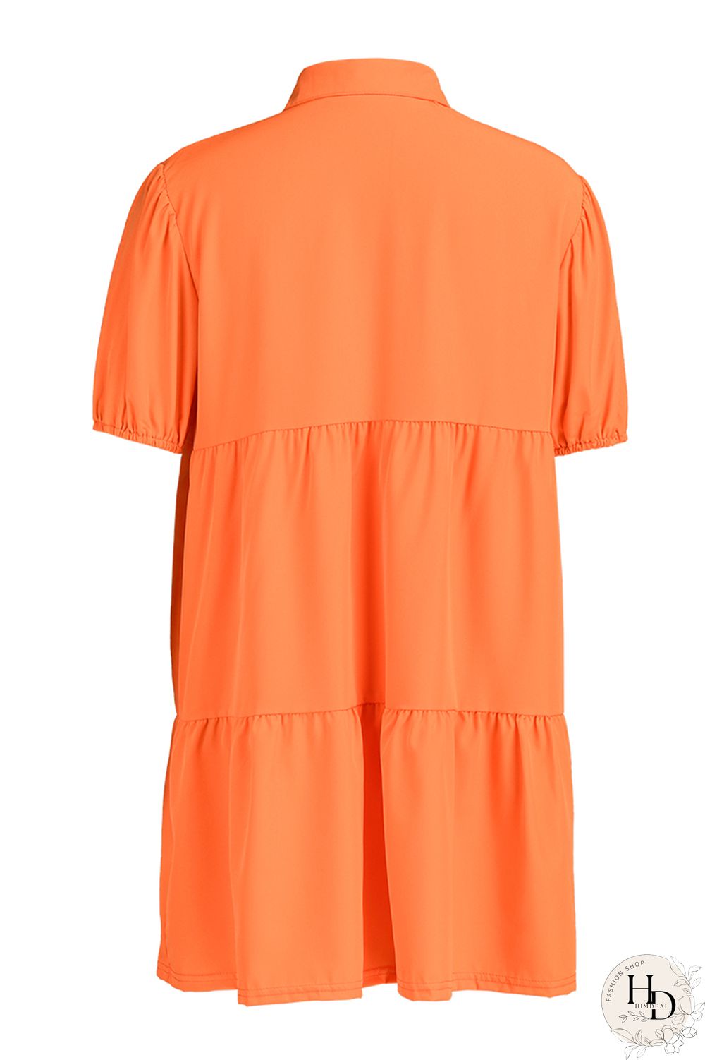 Black Fashion Casual Solid Basic Turndown Collar Short Sleeve Dress