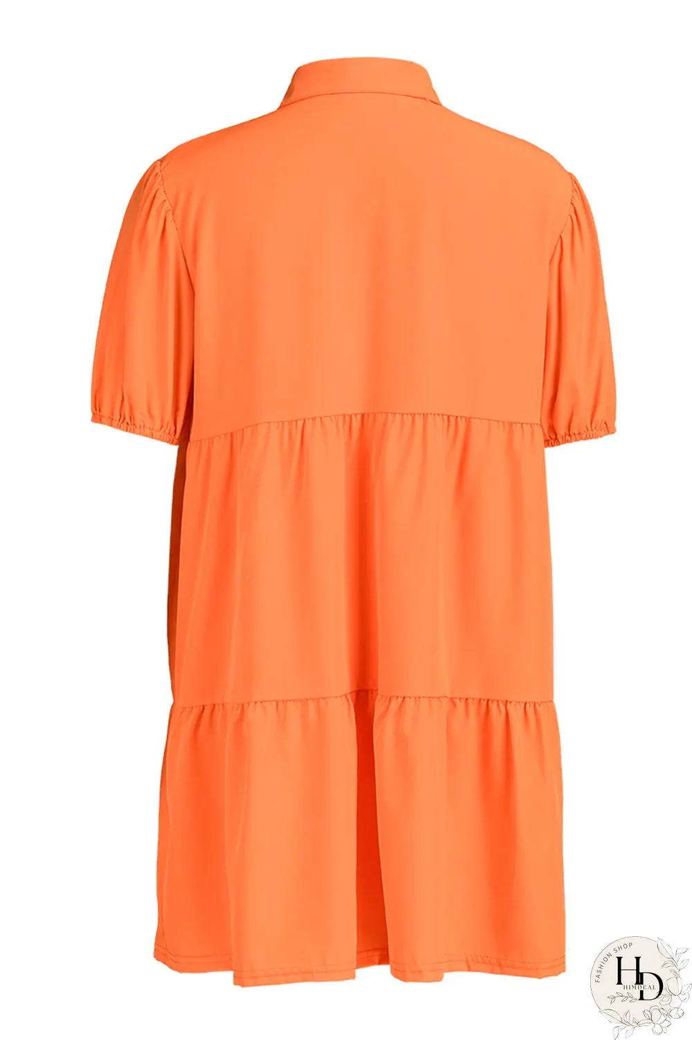 Black Fashion Casual Solid Basic Turndown Collar Short Sleeve Dress