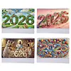 2026 DIY Special Shape Desktop Diamond Standing Calendar for Bedroom Living Room