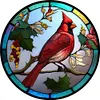 Cardinal Glass Painting-Paint by Numbers Acrylic Painting 40*40CM