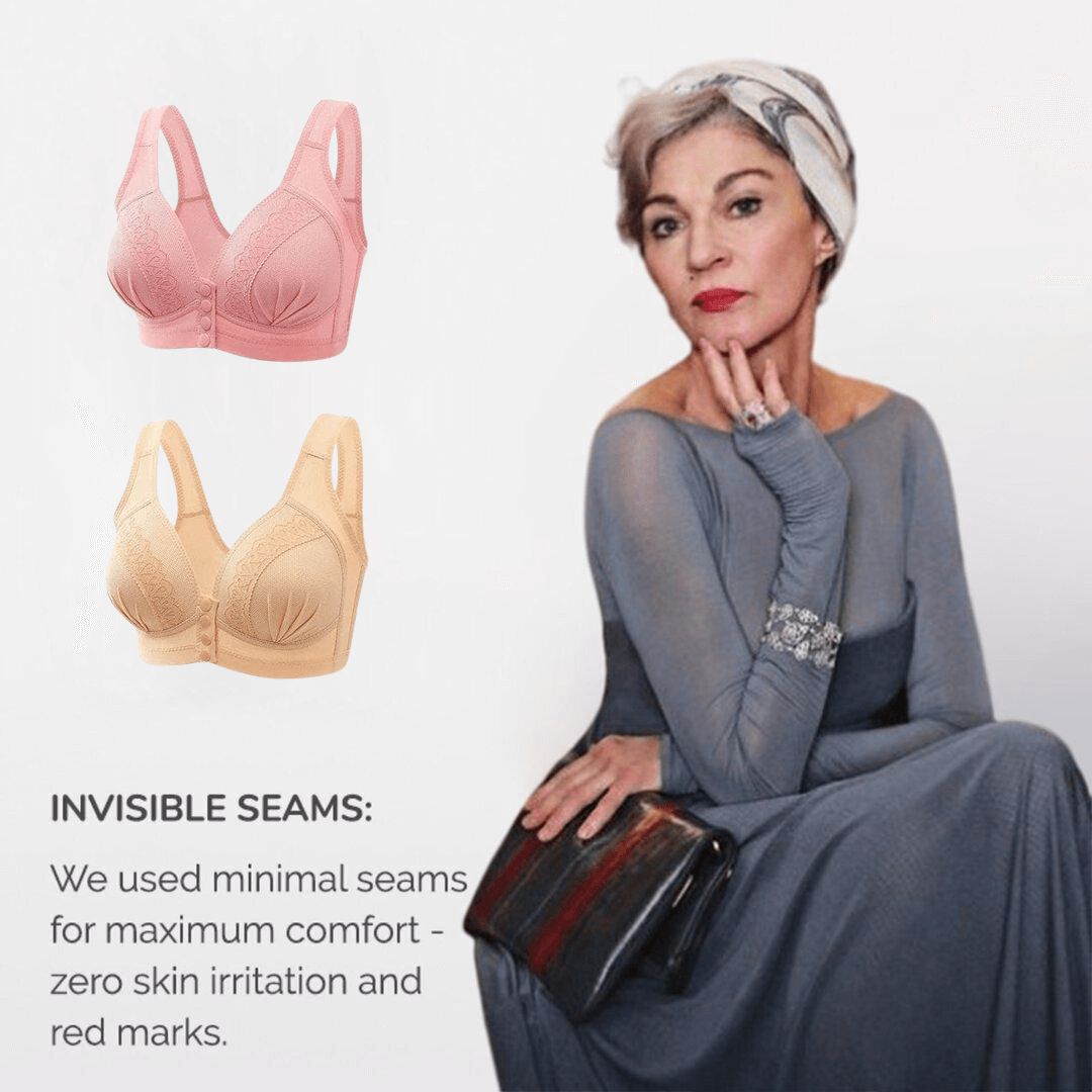 LB&reg;Moisture-wicking Skin-Friendly Cotton Front Button Bra- BUY 1 GET 2 FREE