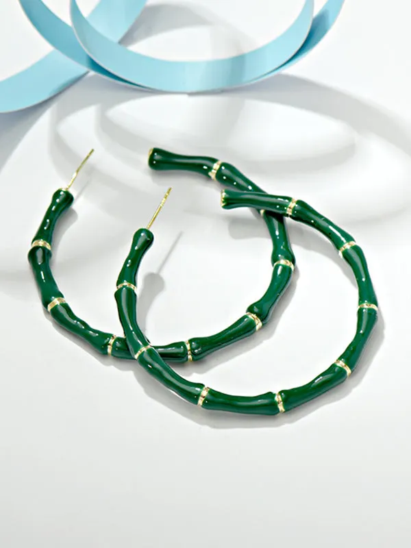 Stylish Statement Geometric Contrast Color Earrings