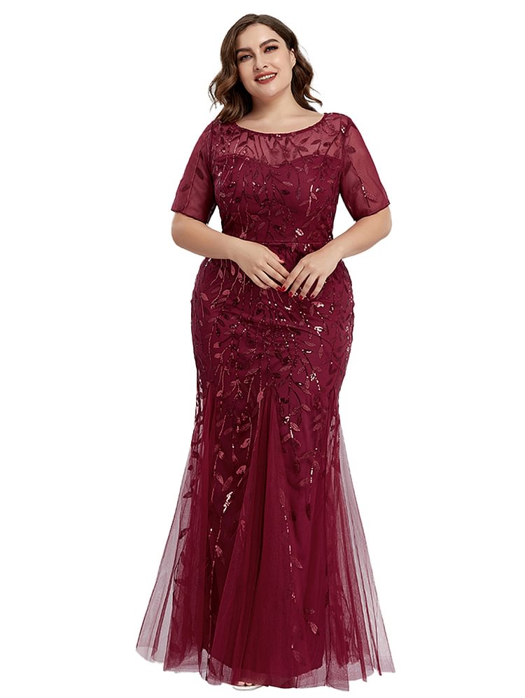 burgundy evening dress