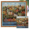 Colorful Houses - 14CT Stamped Cross Stitch - 50*50cm