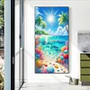 Diamond Painting-DIY Full Round Drill Coconut Tree Shells Beach(70*40 CM)