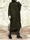 Urban Loose Solid Color With Hooded Pockets Zipper Coat