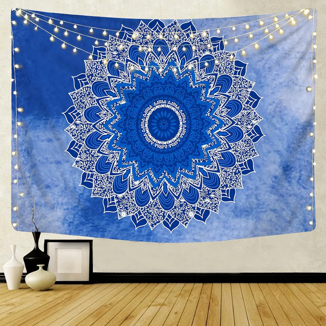 Polyester Mandala Print Tapestry Wall Hanging Carpet Throw Yoga Beach Mat Blanket Large 150*200cm Sleeping pad wall art Tapestry