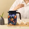 1000ml Floral Pattern Teapot Stainless Steel Mini Hot Coffee Pot for Hot Drinks