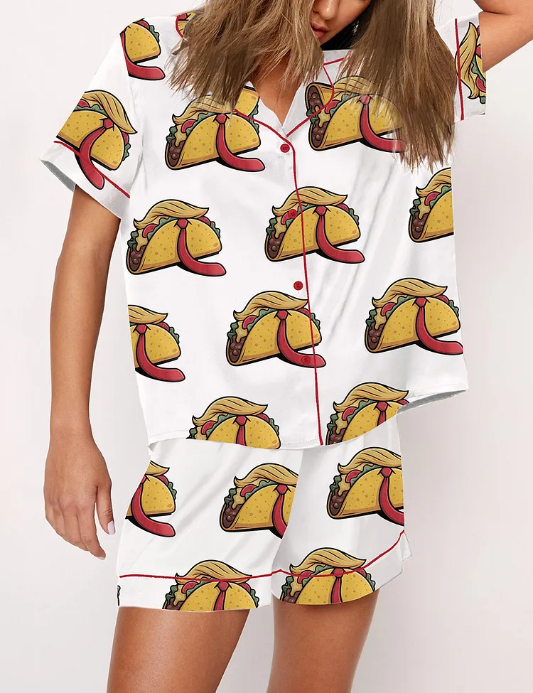 Women's Funny TACO He Always Chickens Out Political Humor&nbsp;Pajama Set
