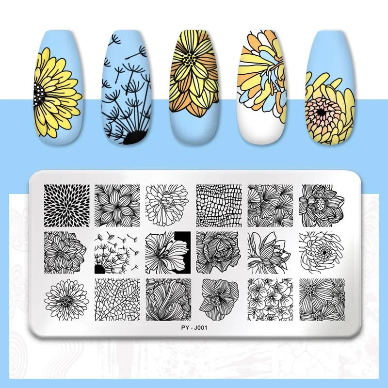 PICT YOU  Nail Stamping Plates Line Pictures Stencil Stainless Steel Nail Design for Printing Nail Art Image Plate Tool-Nail Inspo