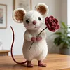 Felt Mouse Ornaments Cute Charming Handmade Valentine Felt Mice Figurines Valentines Day Gift Animal Decoration for Easter Gifts Wedding Party Supply